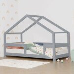 Petits - meubles - lit cabane 120x190 lucky avec barrires - gris