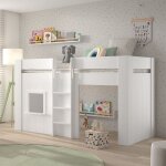 Petits - meubles - lit surelevé cabane 90x200 cm avec échelle et fenêtre Petits - meubles - lit surelevé cabane 90x200 cm avec échelle et fenêtre