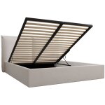 Lit coffre 160x200 sommier inclus sandro blanc cass