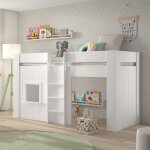 Petits - meubles - lit surelev� cabane 90x200 cm avec �chelle et fen�tre