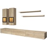Petits - meubles - mur tv 5 pices avec led sloan bois