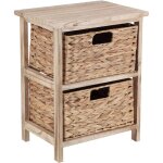 Tendance - petit meuble paulownia 2 paniers jacinthe - naturel