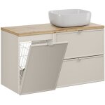 Petits - meubles - meuble simple vasque 100cm panier  linge alba cachemire