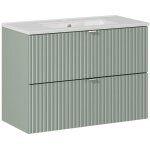 Petits - meubles - meuble simple vasque encastr�e 80cm 2 tiroirs jade vert