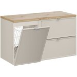 Petits - meubles - meuble sous - vasque 100cm panier  linge alba cachemire
