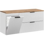 Petits - meubles - meuble sous - vasque 120cm panier � linge adriel blanc