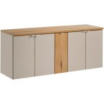 Petits - meubles - meuble sous - vasque 140cm 5 portes manoa cachemire et bois