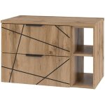 Petits - meubles - meuble sous - vasque 80cm 2 niches plan de toilette teren bois