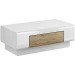 Petits - meubles - table basse 1 tiroir jules blanc et bois Petits - meubles - table basse 1 tiroir jules blanc et bois