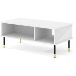 Petits - meubles - table basse woody 110x55 cm fraisée blanc mat Petits - meubles - table basse woody 110x55 cm fraisée blanc mat