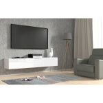 Petits - meubles - meuble tv mural 2 portes 180 cm bali blanc