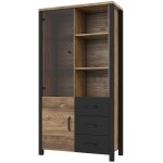 Vaisselier 2 portes 3 tiroirs lyam bois et noir