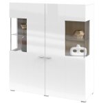 Vaisselier 2 portes akram blanc et bois