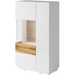 Vaisselier 2 portes ouverture gauche andrea blanc et bois Vaisselier 2 portes ouverture gauche andrea blanc et bois