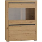 Vaisselier 4 portes led inclus kasla bois et anthracite Vaisselier 4 portes led inclus kasla bois et anthracite