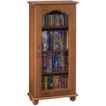 Petit meuble vitrine ch�ne 1 porte vitr�e 6 niches l 49. 4 h 105. 8 p 21. 5 cm