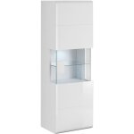 Petits - meubles - vitrine murale 1 porte avec led jules blanc