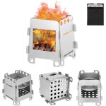 Petit poele a bois (avec plateau d'alcool), poele portable amovible, pique - nique ext�rieur multifonctionnel, ...