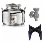 Petit r�servoir en acier inoxydable sansone pour aliments avec robinet et pieds dimensions : 2 litres ...