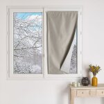 Homemaison - petit rideau occultant 100% doublé polaire sable 90x210 cm Homemaison - petit rideau occultant 100% doublé polaire sable 90x210 cm