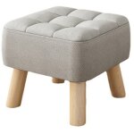 Petit tabouret bas avec pieds en bois, canap� rembourr� moderne, repose - pieds, tabouret de canap� en ...