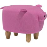 Petit tabouret pouf pour enfant 35 cm de hauteur en forme d'éléphant en tissu doux rose avec pieds en ... Petit tabouret pouf pour enfant 35 cm de hauteur en forme d'éléphant en tissu doux rose avec pieds en ...