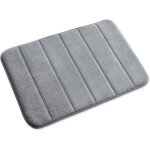 Petit tapis de bain antid�rapant en mousse � m�moire de forme , doux , 40 x 60 cm (gris)