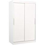 Les tendances - petite armoire de chambre blanche avec 2 portes coulissantes keria 120cm