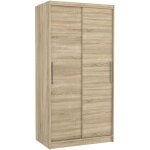 Les tendances - petite armoire de chambre  coucher bois clair 2 portes coulissantes kilane 100cm