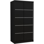 Les tendances - petite armoire de chambre noir 2 portes coulissantes rika 100cm Les tendances - petite armoire de chambre noir 2 portes coulissantes rika 100cm