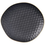 Petite assiette � dessert en c�ramique noire pour collations, ap�ritifs et desserts