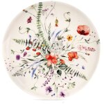 Petite assiette � dessert en porcelaine, motif fleurs et coquelicots, 20, 5 cm