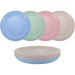 Petites assiettes incassables en paille de bl�, lot de 4 assiettes r�utilisables, compatibles lave - ...