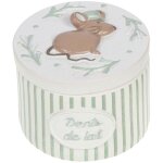 Petite bote  dents de lait souris - blanc  rayures vertes