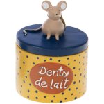 Petite bote  dents de lait souris bleu et jaune