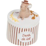 Petite bo�te � dents de lait souris chapeaut�e - rayures marron