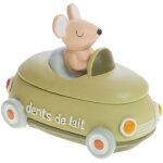 Petite bote en rsine  dents de lait en forme de voiture