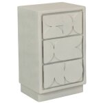 Made in meubles - petite commode 3 portes mdf blanc effet b�ton dana�