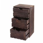 D�coshop26 - petite commode caisse en bois 3 tiroirs 53x32x26cm en bois marron 040002488