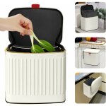 Petite poubelle  compost 2 en 1, poubelle intrieure murale sous l'vier pour cuisine, salle de bain, ...