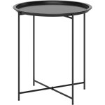 Petite table basse ronde, table d'appoint de jardin, plateau amovible avec bord surlev, pieds pliables, ...