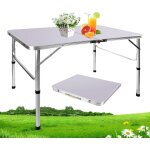 Petite table de camping pliante de 90 x 60 x 37 cm avec hauteur r�glable