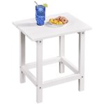 Petite table exterieur en pehd table d'appoint de jardin 45 cm l x 35, 5 cm l x 45 cm h pour salon de ...
