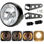 Phare rond pour moto - projection led avec support de fixation - halog�ne led 12 v 17. 8 cm - fei yu