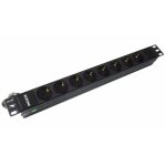 Bloc multiprises 19? sans interrupteur bns 3518 - 8 prises schuko, cable 1. 8m, 16a, 3500w, protection ...