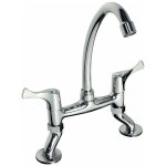 Phasat renaissance retro m�langeur cuisine �vier deux poign�e du pont laiton robinet mitigeur d'�vier ...