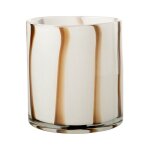Paris prix - photophore design en verre 'safaria' 18cm blanc