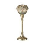 Paris prix - photophore sur pied design 'vallee' 25cm bronze
