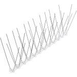 Pic anti pigeon 3. 3 m�tres en acier inoxydable & base en plastique souple, 10 pi�ces de 33cm, pointes ...