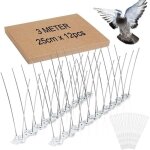 Pic anti pigeon inoxydable 3m 12x25cm avec 24pcs plastique zip attaches anti - oiseaux pour effrayer ...